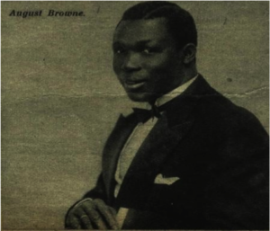 August Agbala O’Brown as a jazz player in 1920s. Source: http://staraprasa.blox.pl/2012/08/Czarny-powstaniec-August-Browne.html